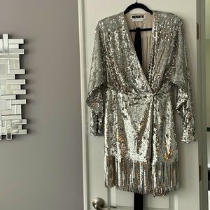 Silver sequin cocktail dress
